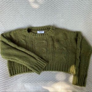 Green Cropped Sweater